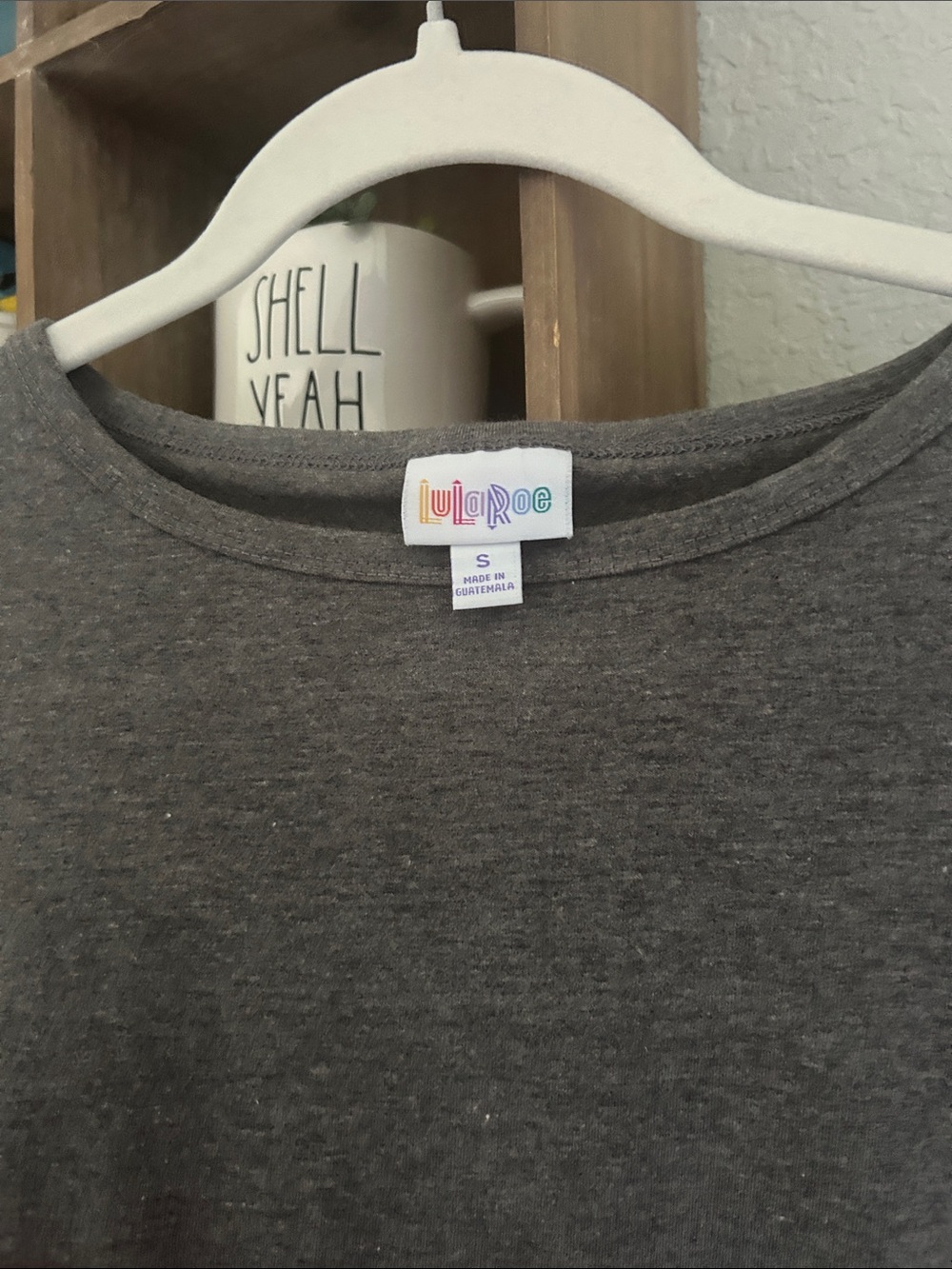 Lularoe Julia Women's Gray Crewneck Midi Dress - Casual Stretch Knit - Picture 2 of 4